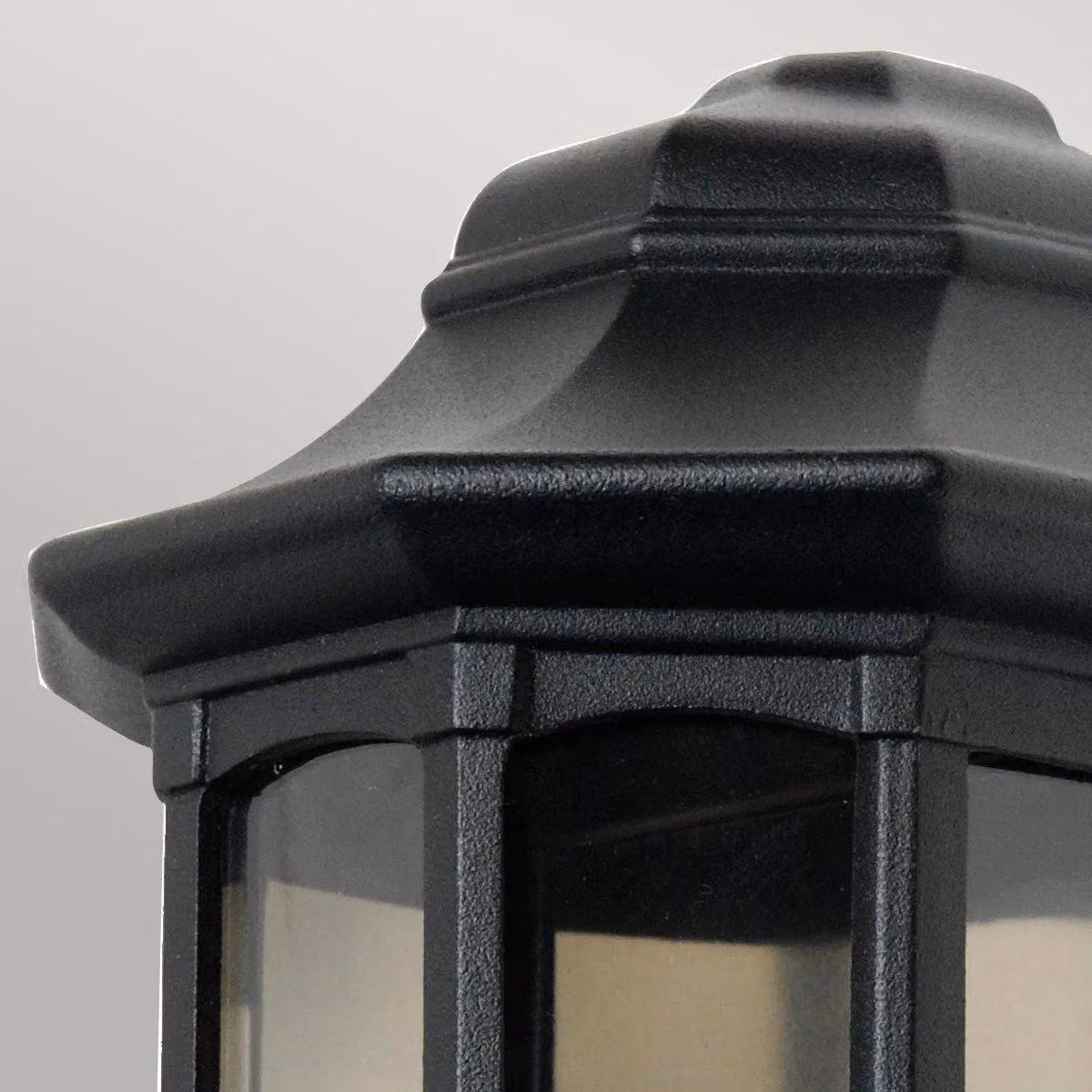 Netlighting Newbury Black Outdoor Wall Half Lantern Light with Transparent Glass and E27 Socket, IP44 Rated – 2