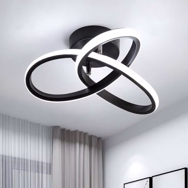 Goeco Modern Square LED Ceiling Light in Black, 22 W, 6500 K Cool White – 1