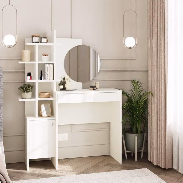 GFW Freyja Modern White Dressing Table – 2