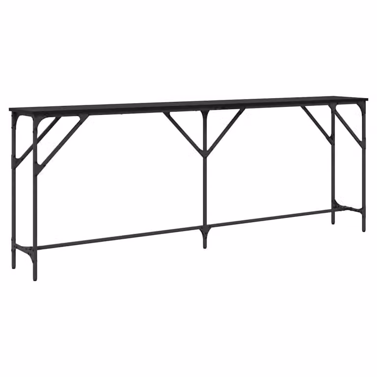 Berkfield Home Modern Black Oak Console Table, W: 200 cm, D: 29 cm, H: 75 cm