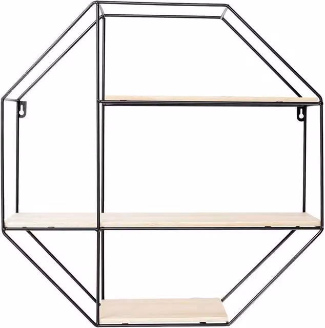 KORVIXA 3 Tier Floating Wall Mounted Shelving in Black