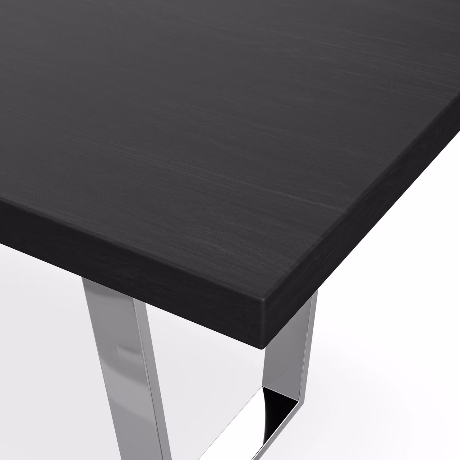 More4Homes Aria 4-6 Seater Rectangular Dining Table in Black with Chrome Legs, W: 160 cm, D: 80 cm, H: 76 cm – 3