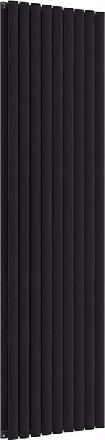 Lux Heat Black Oval Vertical Double Panel Designer Radiator H 180 cm x W 54 cm