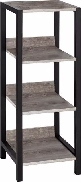 Chris Industrial Freestanding Cabinet in Black and Grey with Doors and Drawers, Width: 90 cm