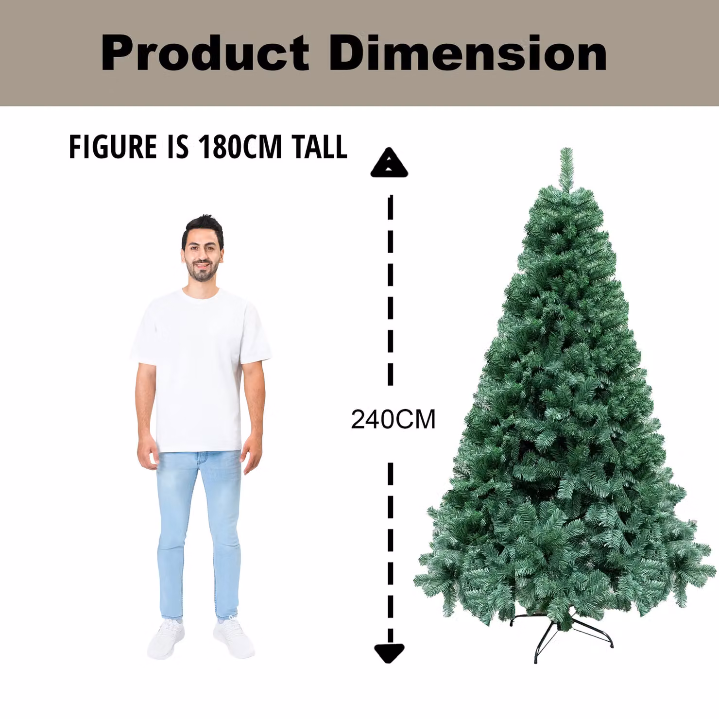 Shatchi 8ft Green Alaskan Pine Christmas Tree – 4