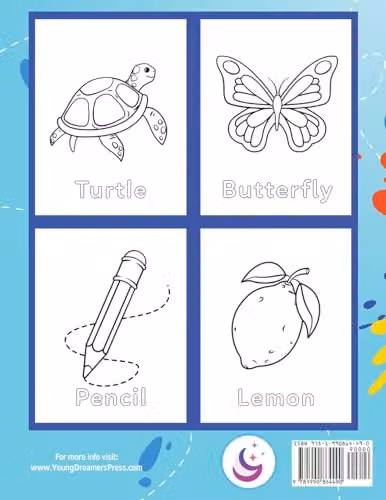 Young Dreamers Press Colouring Book for Toddlers Ages 1-3 with 100 Everyday Things and Animals, Multicolour – 2