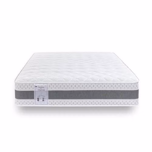 RestRelax Sleep Stratford Hybrid Memory Coil Quilted Mattress, Grey and White, W/D/H: 180 x 200 x 25 cm – 1