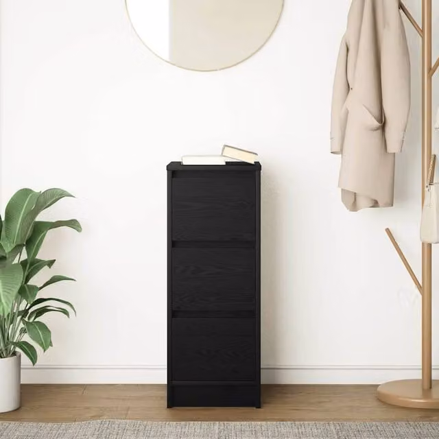 Berkfield Home Black Oak Sideboard, W/D/H: 29.5 x 34 x 76 cm – 1