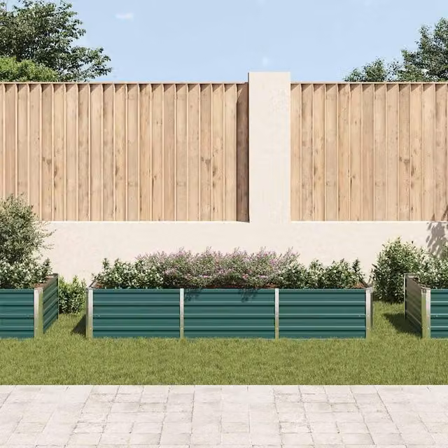 Berkfield Home Garden Green Galvanised Steel Raised Bed W: 240 cm, D: 80 cm, H: 45 cm – 1