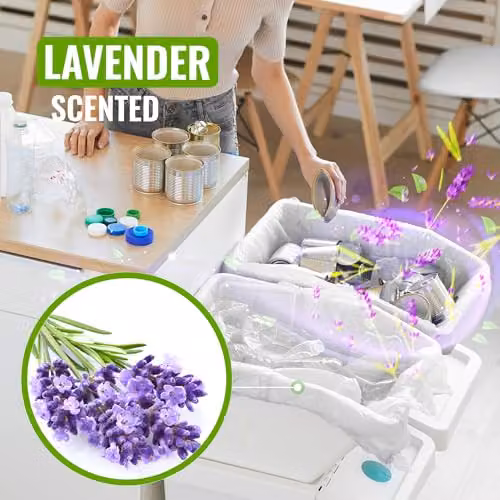 EcoBag Lavender Scented Heavy Duty Kitchen Drawstring Bin Liners, 30L, Pack of 20, W: 46.5 cm, H: 75 cm – 5