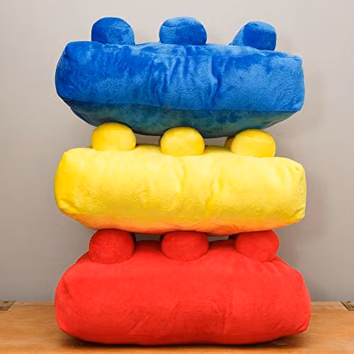Replicushion Co Retro Rectangular Plush Brick Cushion in Blue and Red, W/D/H: 40 x 26 x 26 cm – 5