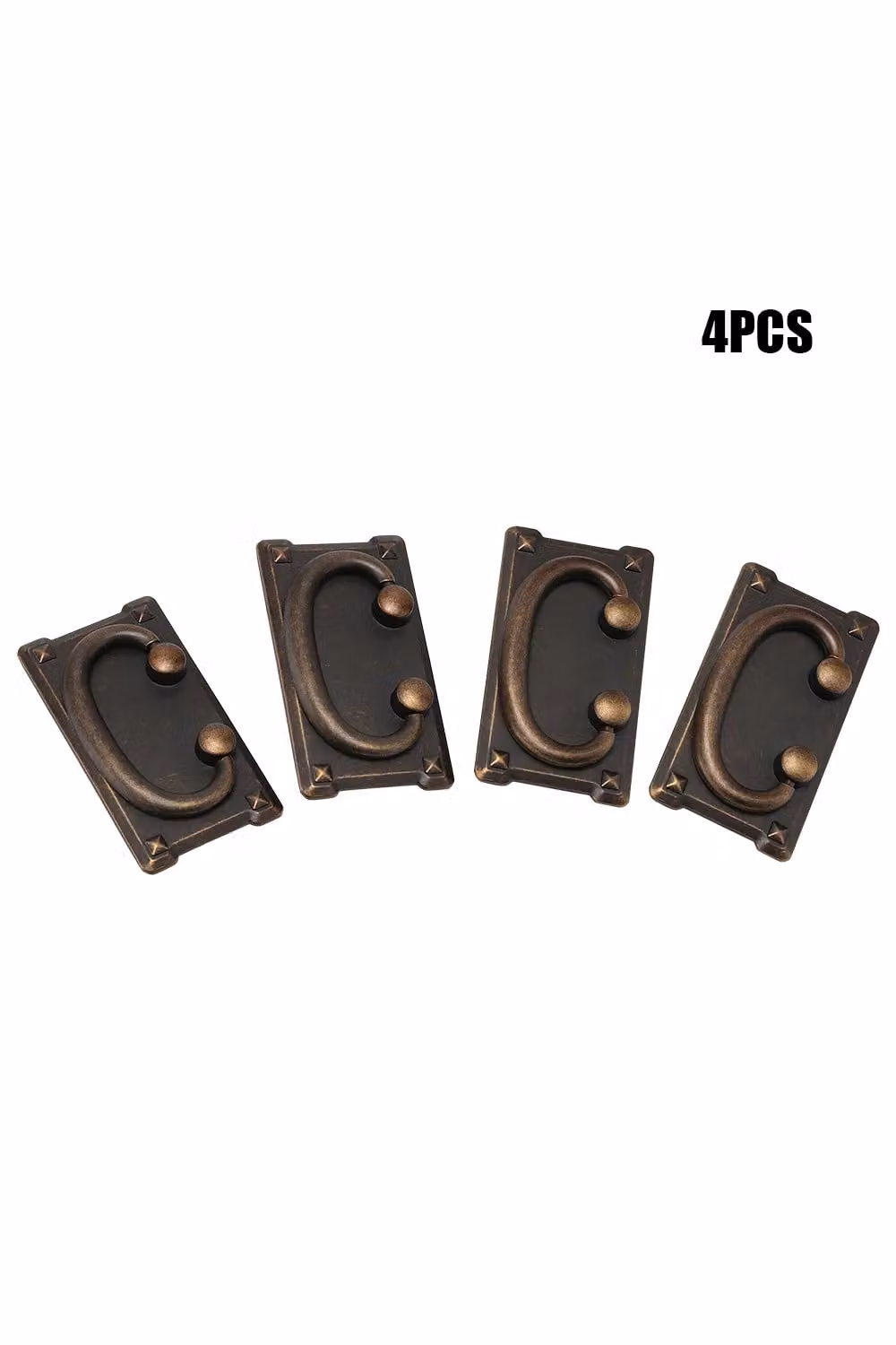 Living and Home 4-Piece Polished Brown Zinc Alloy Bow Drop-Down Pull Handles for Cabinets and Drawers – 2