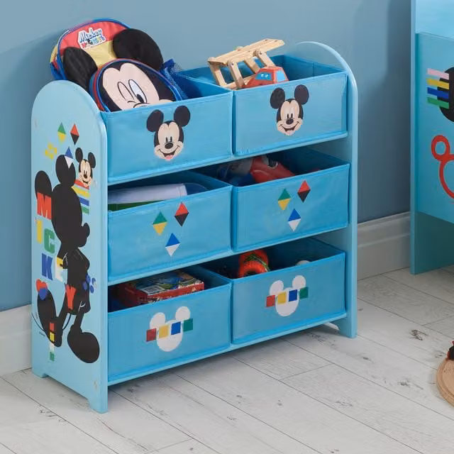 Disney Home Mickey Mouse Childrens Storage Unit in Blue and Multicolour