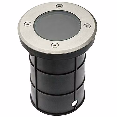 CGC Lighting Meadow Round Large Inground Stainless Steel Recessed Garden Light in Silver – 2