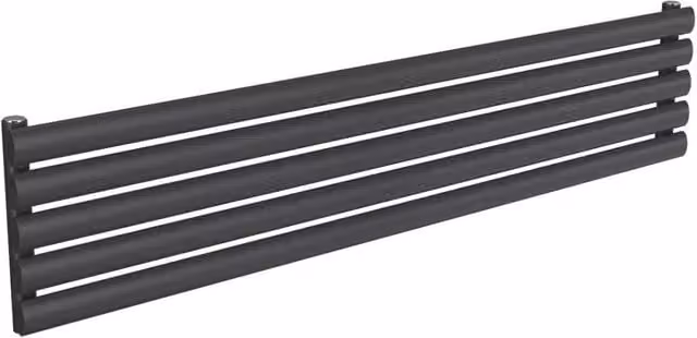 Bathroom Kingdom Nevah Anthracite Single Oval Steel Radiator in Grey, H: 140 cm, W: 29.5 cm – 1