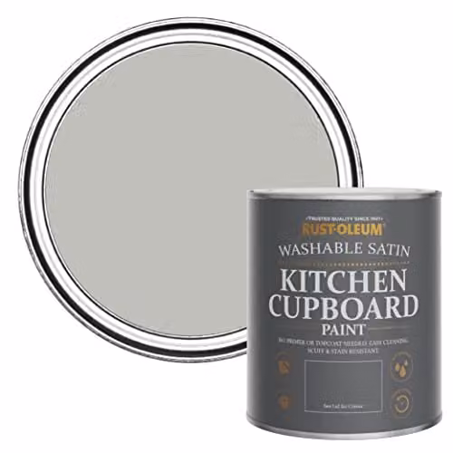 Rust-Oleum Grey Water-Based Kitchen Cupboard Paint in Satin Finish, 0.75 l