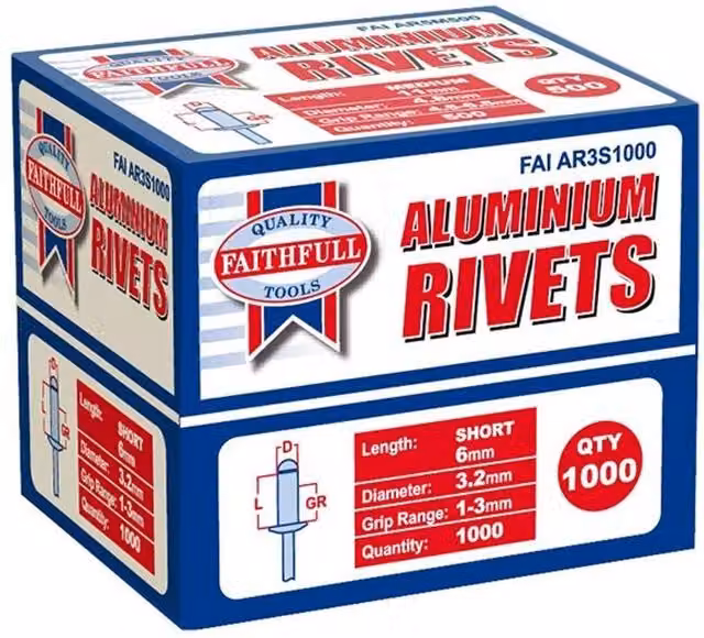 Faithfull Multicolour Aluminium Rivets Bulk Pack