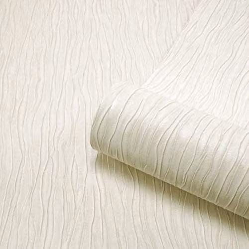 Belgravia Decor Abstract Plain Beige Vinyl Wallpaper with Satin Gloss Finish