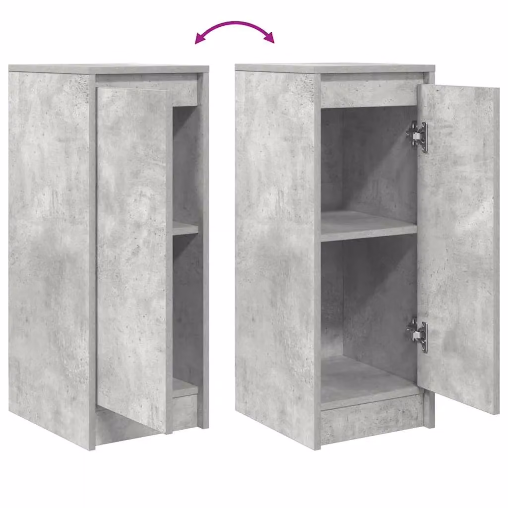 Berkfield Home Sideboard in Concrete Grey, MDF, W/D/H: 29.5 x 34 x 76 cm – 3