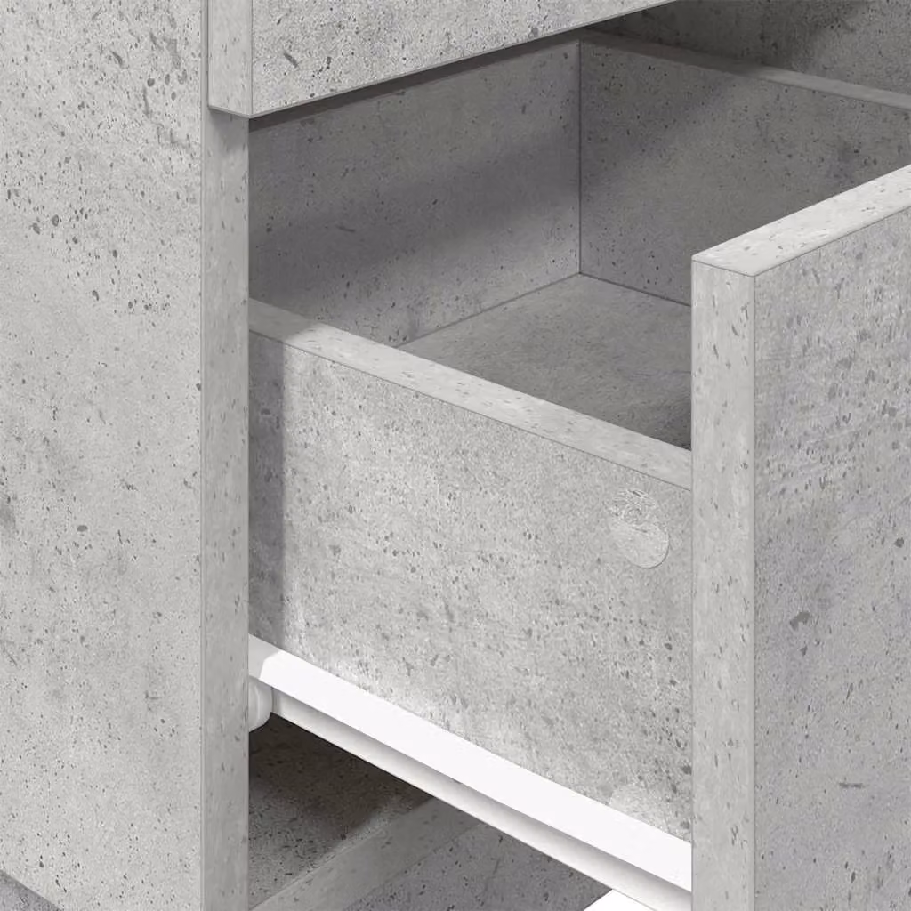 Berkfield Home Set of 2 Bedside Cabinets with 2 Drawers in Concrete Grey, W/D/H: 36 x 36 x 68 cm – 2