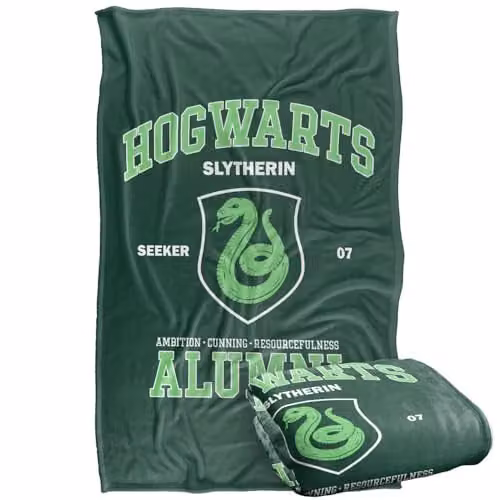 LOGOVISION Harry Potter Hogwarts Slytherin Alumni Super Soft Fleece Throw Blanket, Multicolour