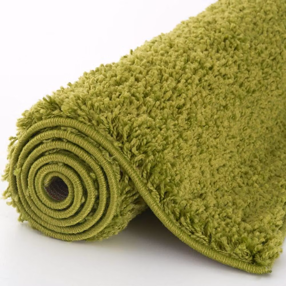 THE RUGS Green Plain Soft High Pile Shaggy Rug, W: 240 cm, D: 340 cm – 2
