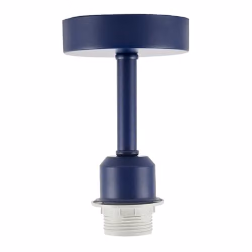 Happy Homewares Industrial Blue Metal Cylinder Ceiling Light Fitting with E27 Holder, W/D/H: 12 x 12 x 17 cm – 1