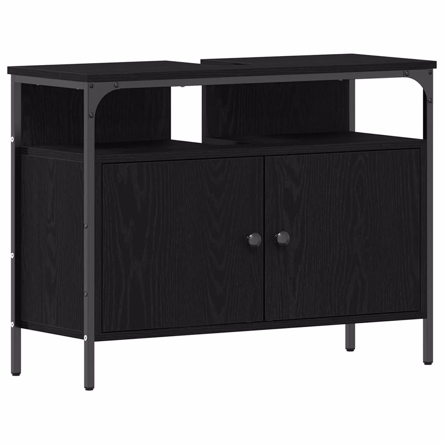 Berkfield Home Black Oak Bathroom Sink Cabinet W/D/H: 80 x 30 x 60 cm – 1