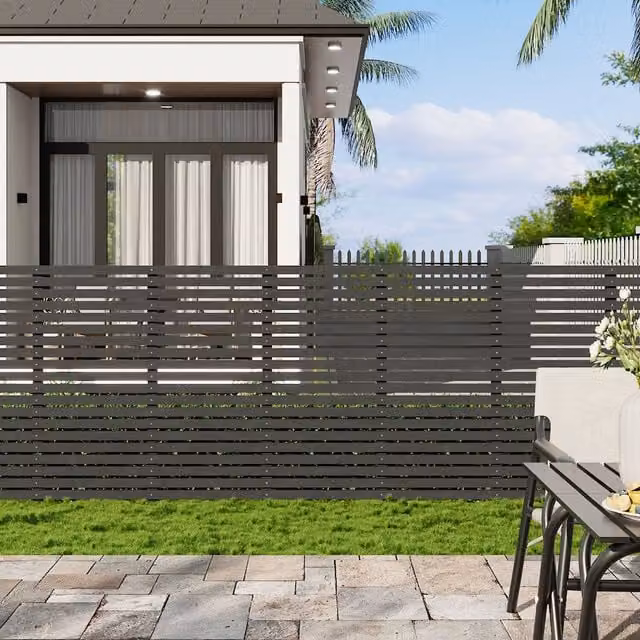 Breeins Glazed Grey Wooden Garden Fence Board, Height: 120 cm