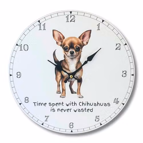Animal Crackers Love Dogs Chihuahua Wall Clock, Multicolour, Diameter: 30 cm – 1