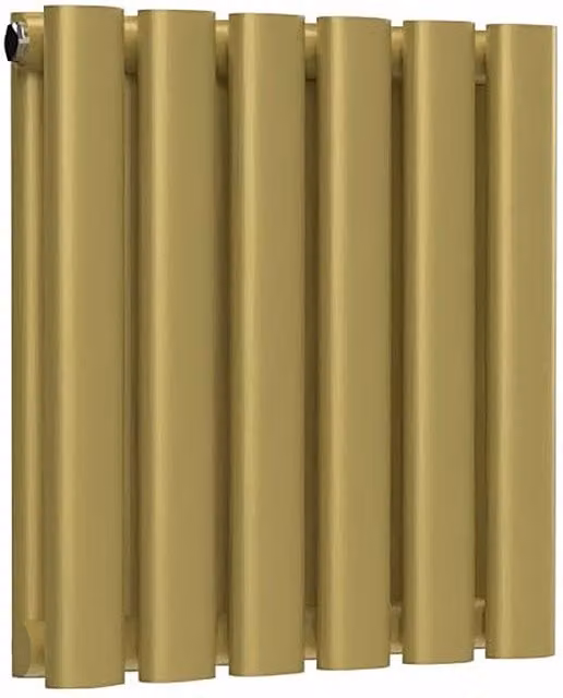 Lux Heat Oval Horizontal Wall Mounted Steel Radiator, Gold, W: 40.0 cm, H: 36.0 cm