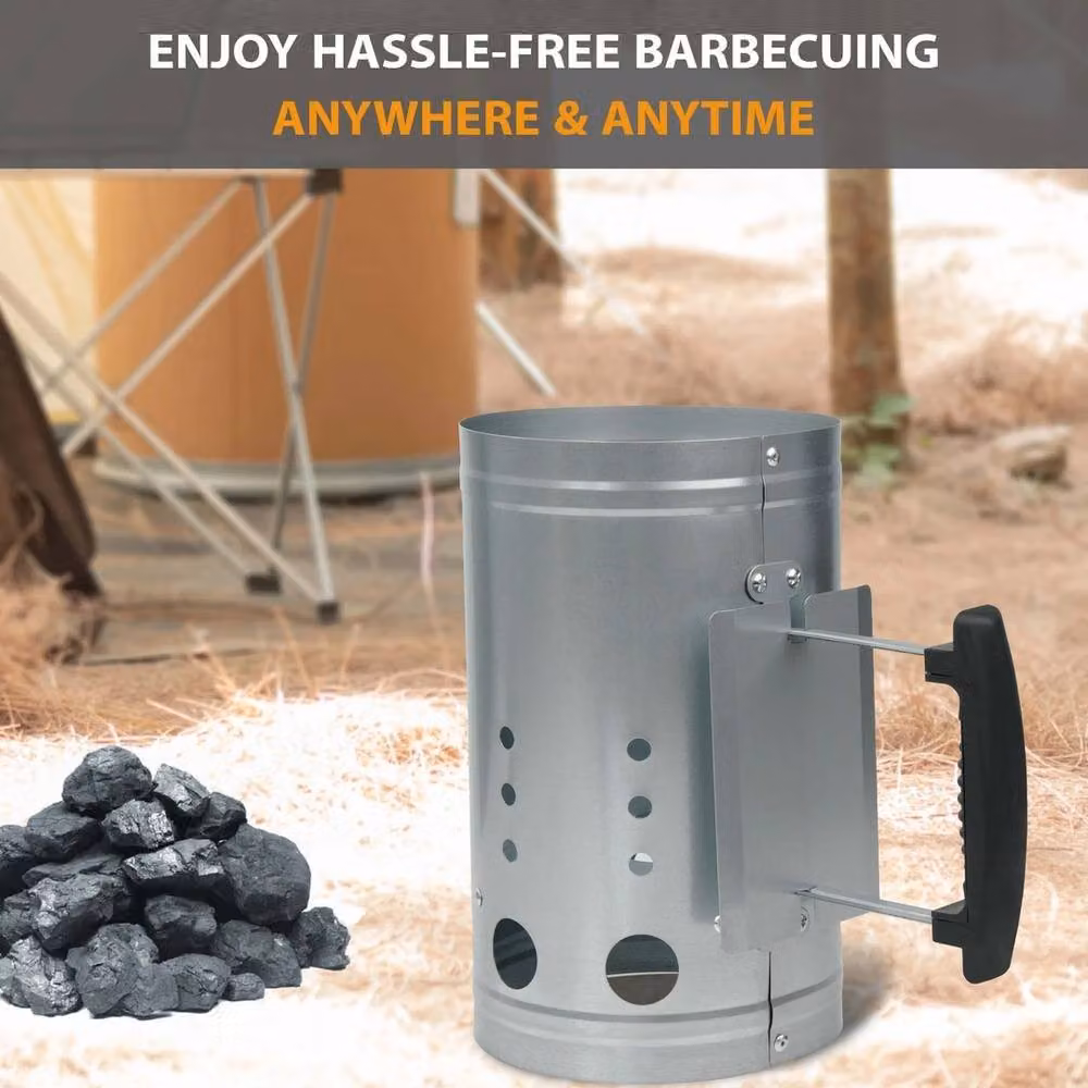 SPETLEK Folding Tabletop Charcoal Barbecue Grill in Silver Stainless Steel, W/D/H: 28.0 x 18.0 x 28.0 cm – 4