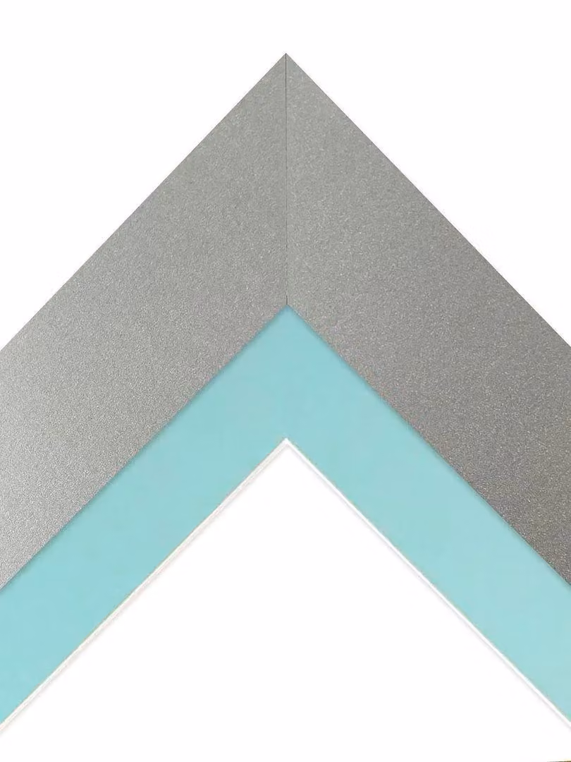 Frames & Mirrors 4U Metro Modern Rectangular Single Picture Frame in Light Grey with Blue Mount, W: 30 cm, H: 40 cm – 2
