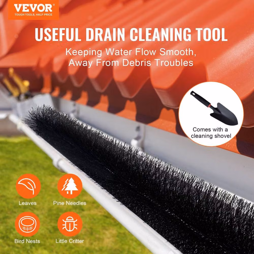 VEVOR 20 Pack Durable Black Galvanised Steel Gutter Brushes – 5