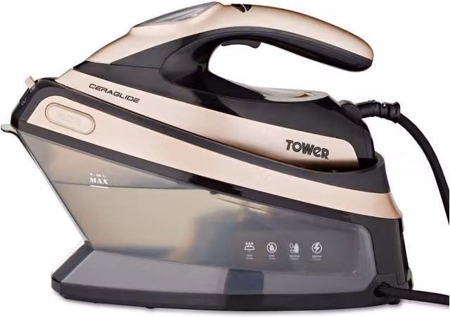 Tower Ceraglide Steam Generator 2400W in Champagne Gold and Black T22024GLD