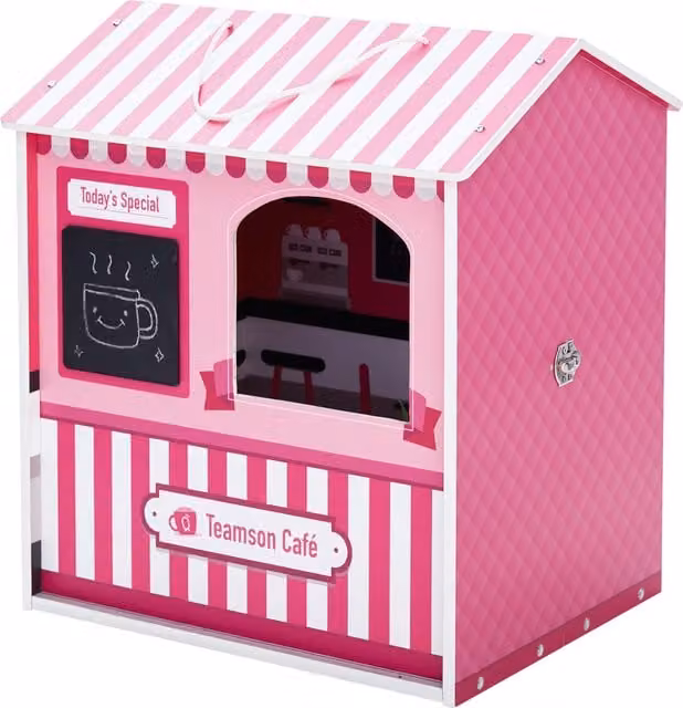 Olivia's Little World Dreamland City Cafe Doll House in Pink, White and Black