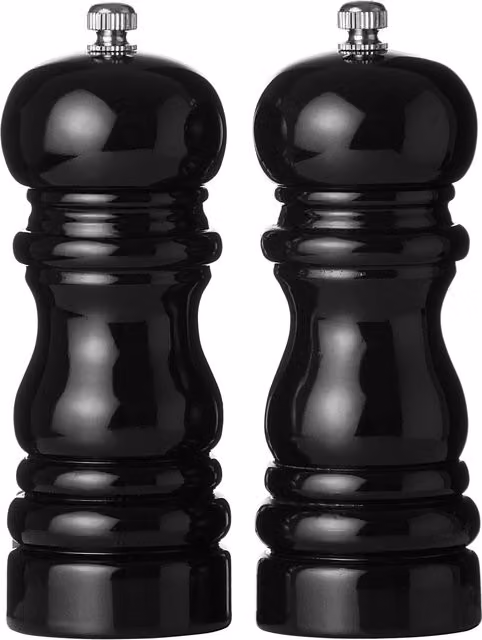 Orsina Black Hi Gloss Salt and Pepper Mill Set, Height: 14.2 cm – 2