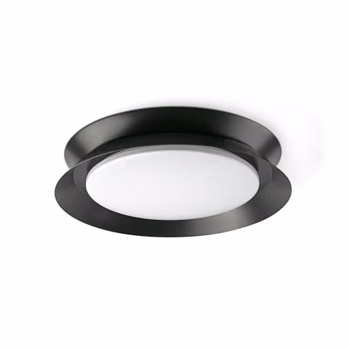 Netlighting Tender Flush LED Ceiling Light, Matt Black, 2700K Warm White