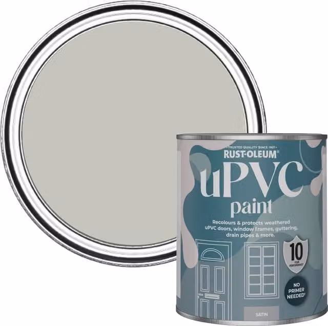 Rust-Oleum UPVC Paint in Satin Finish, Grey, 0.75 l