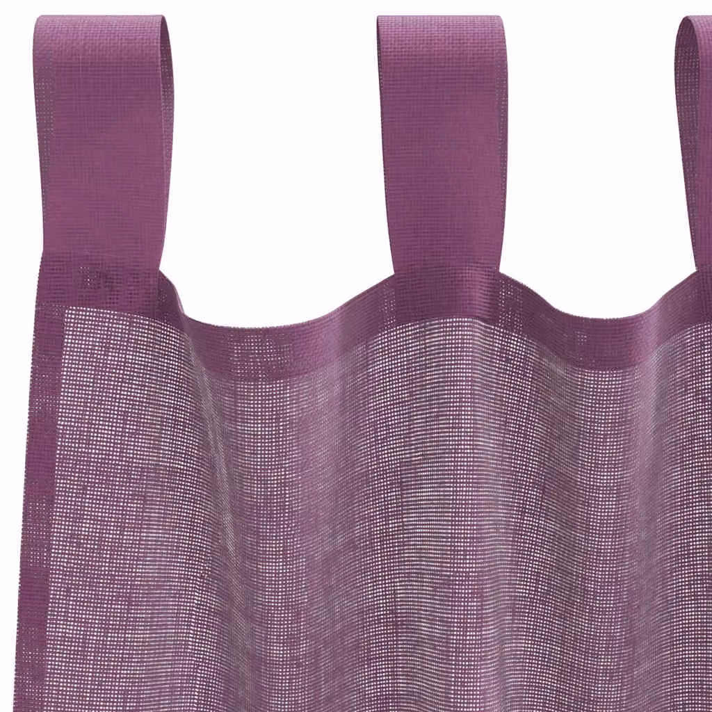 Berkfield Home Purple Voile Fabric Panel Curtains with Tabs, 2 Pack, W: 140 cm, H: 245 cm – 5