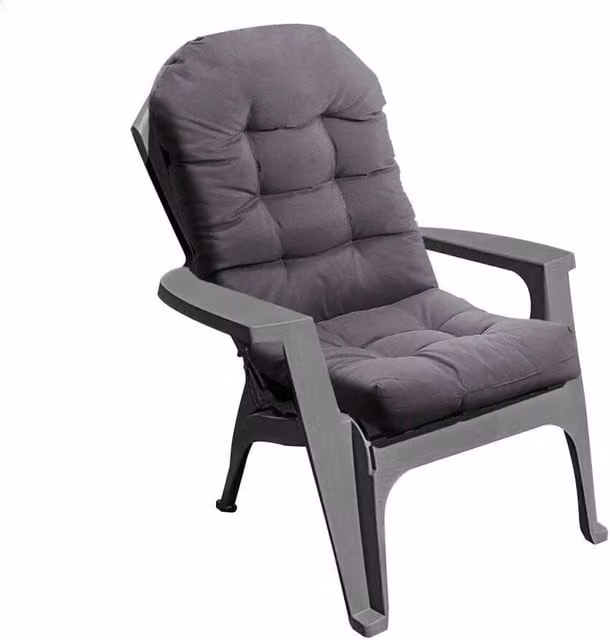 Kelvenix Outdoor Chair Pad Cushion in Dark Grey, Water Repellent and Breathable, W: 110 cm, D: 48 cm