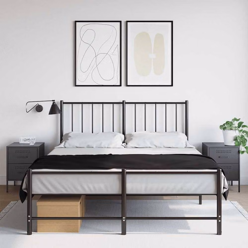 Berkfield Home Durable Metal Bedside Cabinets, 2 Pack, Anthracite, W/D/H: 36 x 39 x 50.5 cm – 2