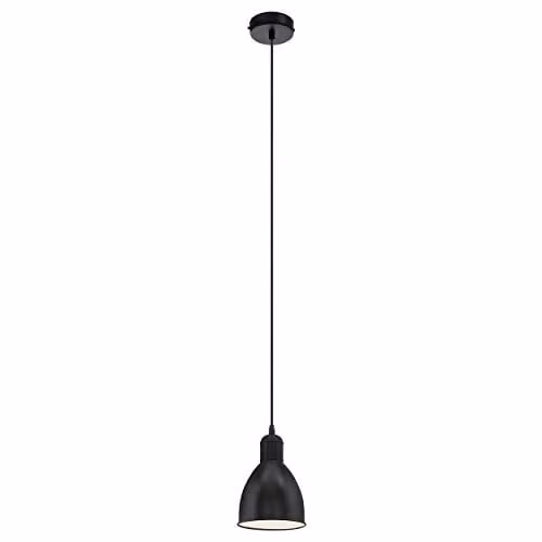 Loops Modern Metal Hanging Ceiling Pendant Light in Black and White with Adjustable Height and E27 Bulb Compatibility