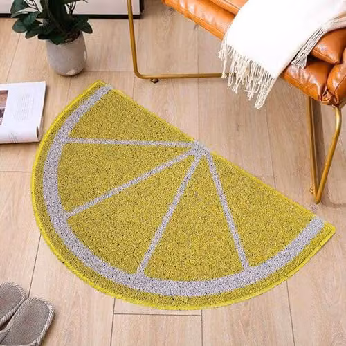 Nicoman Lemon Spaghetti Loofah Semicircular Doormat, Yellow, W: 70 cm, D: 44 cm – 2