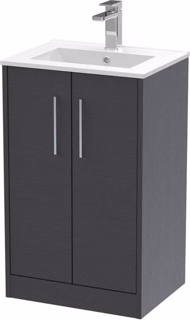 Balterley Winshill 2 Door Freestanding Vanity Basin Unit in Matt Grey, Width: 50 cm