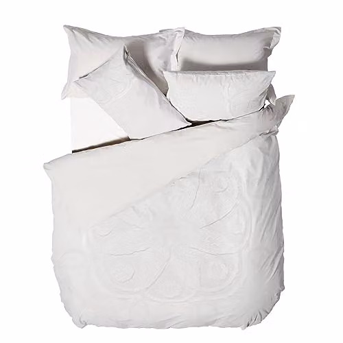 Linen House Cotton Duvet Cover Set, White, W: 180 cm x H: 200 cm – 1
