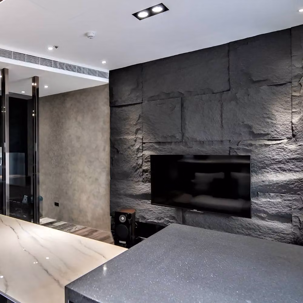 ENER-J Britwall PU Wall Panel Black Slate Rock Style, Pack of 2, W: 120 cm, H: 60 cm, D: 2 cm – 4