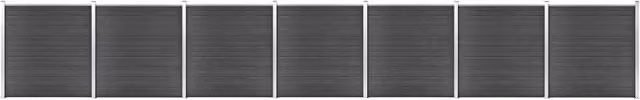 Berkfield Home WPC Fence Panel Set, Black, W: 1218 cm, H: 186 cm – 1
