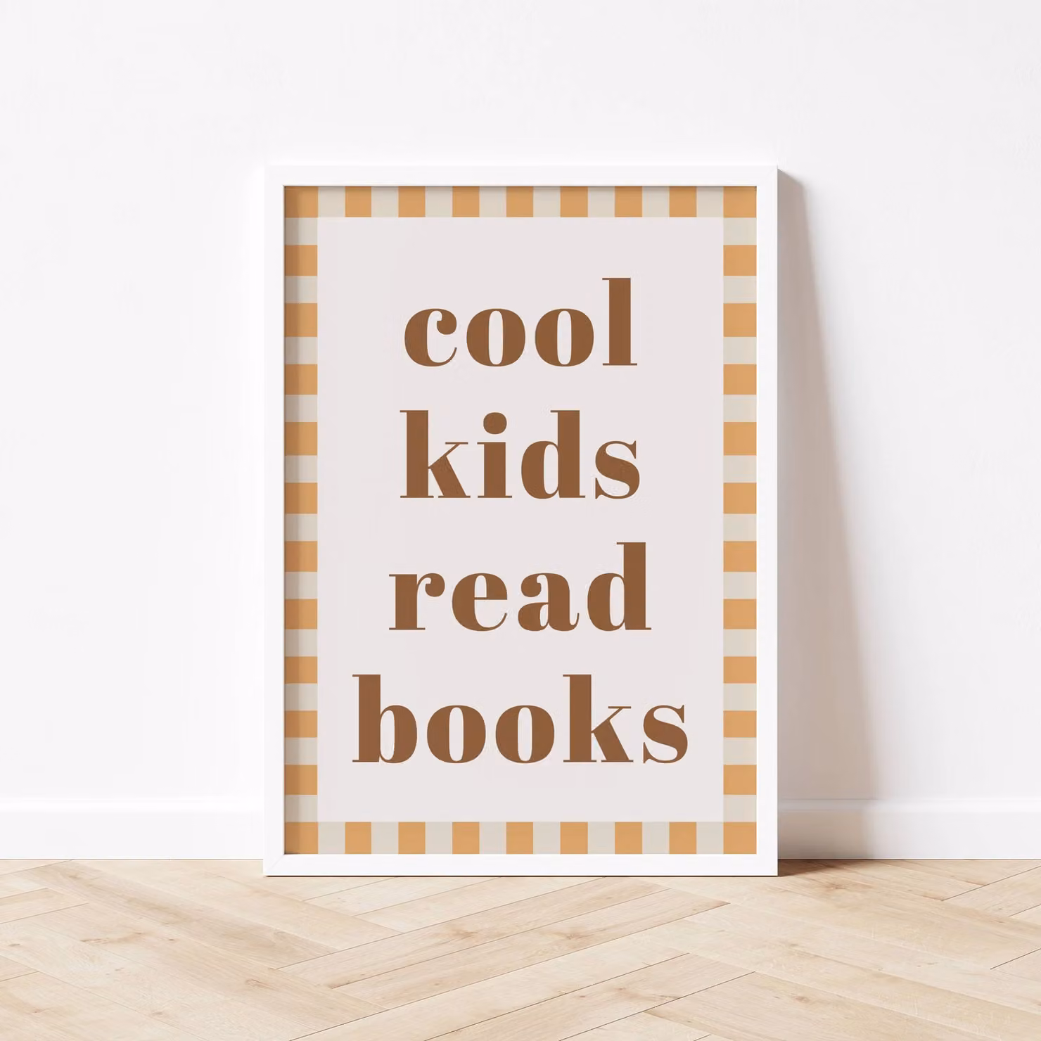 Autumns Corner Cool Kids Read Books Checkerboard Wall Art in Mustard Yellow