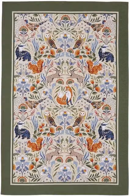 Ulster Weavers Forest Rabbit Fox Owl Woodland Animal Print 100% Cotton Tea Towels, Multicolour, W: 74 cm, H: 48 cm